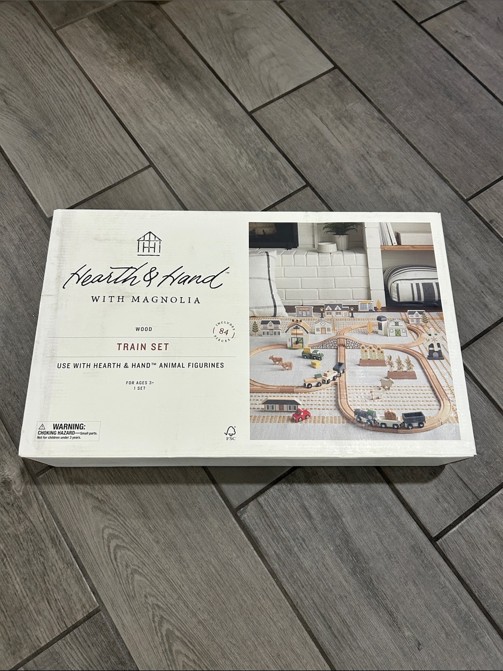 NEW Hearth & Hand with Magnolia Toy Train Track Set 84pc Ages 3 and up - Picture 4 of 6